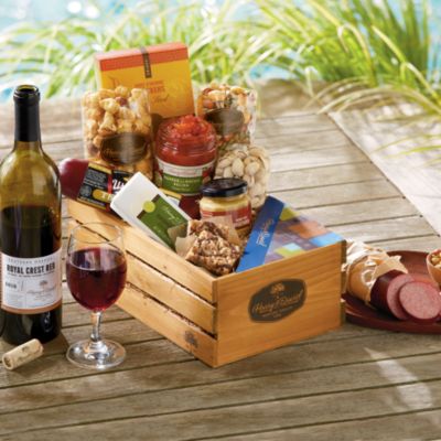 <span style=color:#bb0011>NEW</span> Rogue River Snack Gift Basket with Wine